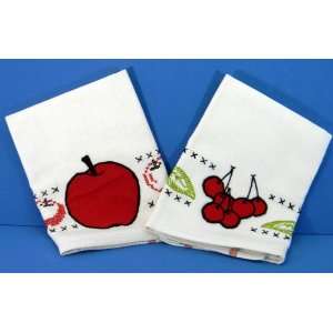   Vintage Appliqued Embroidered Cannon Dish Towels 