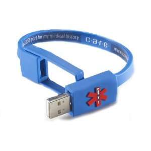  Care USB Medical History Bracelet   Blue