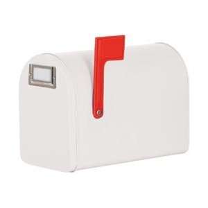 Westrim Crafts Small Tin Mailbox W/Flag & Label Holder White, 4.5H X 
