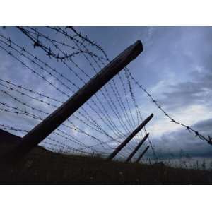 The Remains of a Barbed Wire Fence That Surrounded a Concentration 