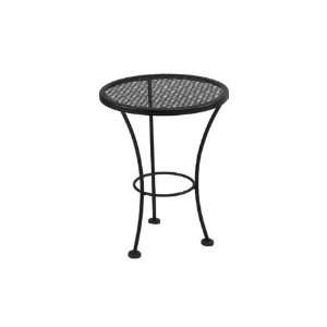   Accessory Wrought Iron 16 Round Metal Patio End Table Chocolate Finish